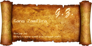 Gans Zamfira névjegykártya